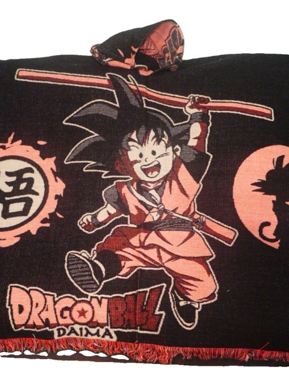 Dragon Ball Daima Goku black orange red graphic print adult pancho 48x38 onesize